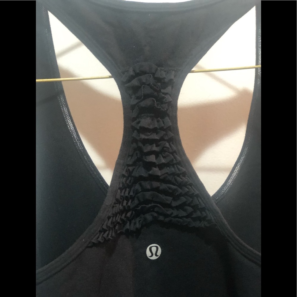 LULULEMON COOL RACERBACK TANK WITH RUFFLE DETAIL